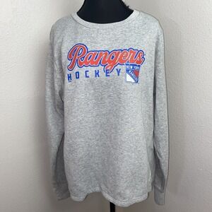 Fabletics Rangers Hockey Pullover Sweater Women's XL Gray Long Sleeve Fleece